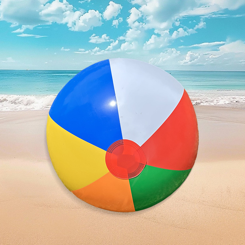 Cross-border best-selling 12-inch six-piece beach balls, transparent and bright sequined balls, children's PVC inflatable beach balls, sequined balls Specification drawing