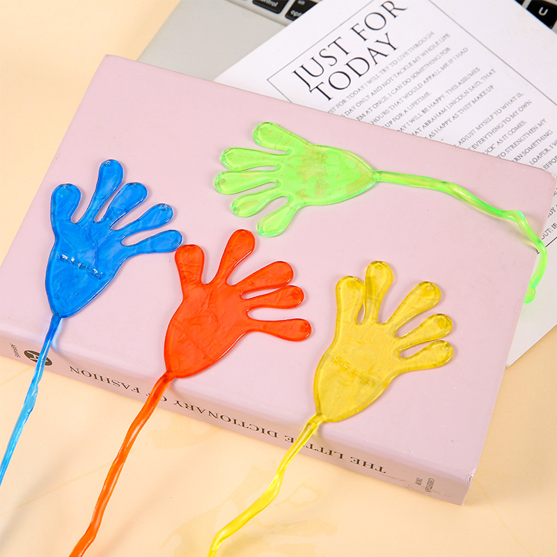 Elastic stretchable sticky hand toy, sticky palm climbing wall, sticky little hand creative prank, nostalgic little toy for the 80s generation Specification drawing