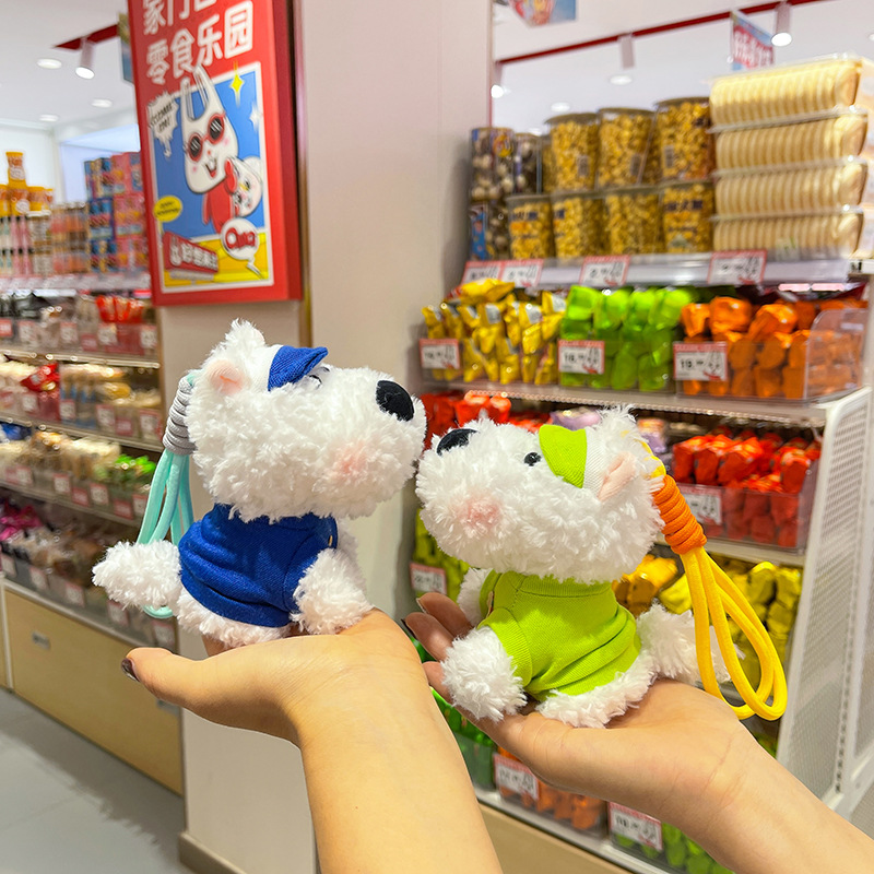 Cute and adorable West Highland dog pendant, plush toy doll, cartoon book bag, hanging decoration, keychain doll details Picture