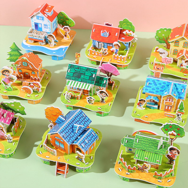 Creative 3D jigsaw puzzles, student cartoon DIY handicrafts, early education and educational toys for children aged 3-6, wholesale gifts Application Scenario