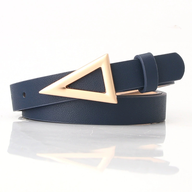 Korean-style trendy women's belt, triangular buckle belt, snap button, fashionable and versatile dress belt manufacturer Specification drawing