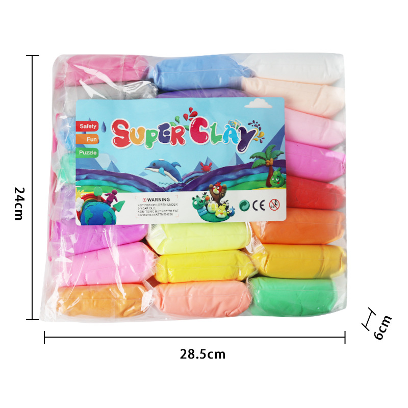 6-color, 12-color, 24-color, 50g, 100g, 400g, air-dried clay, plasticine clay, diy paper clay details Picture