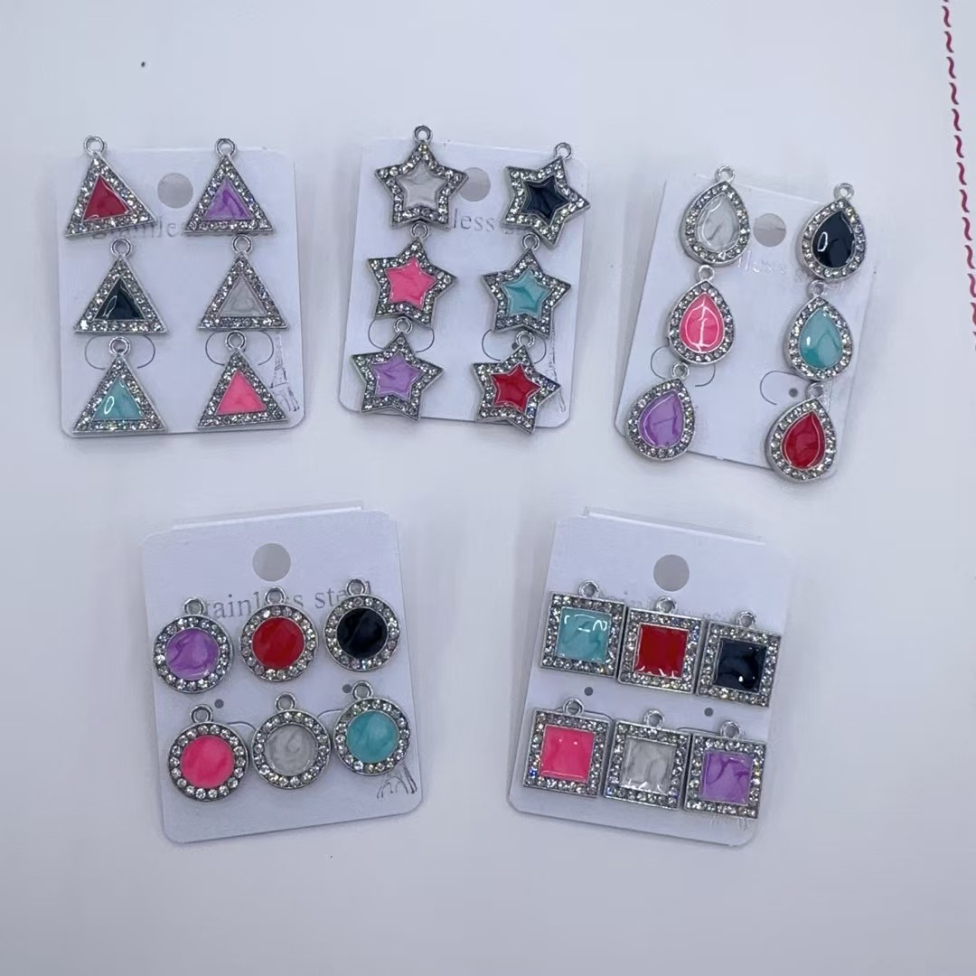 Alloy oil drip dot diamond 1 jewelry detail image 2