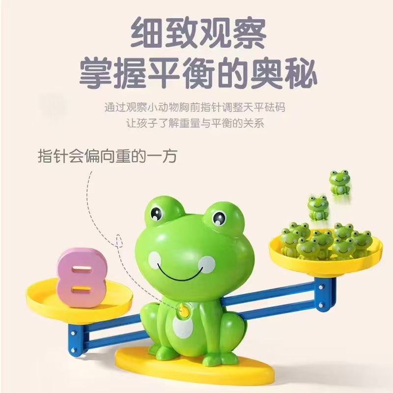 Children's digital frog balance early education and intelligence toy game, intelligence development, baby cognitive logical thinking training Specification drawing