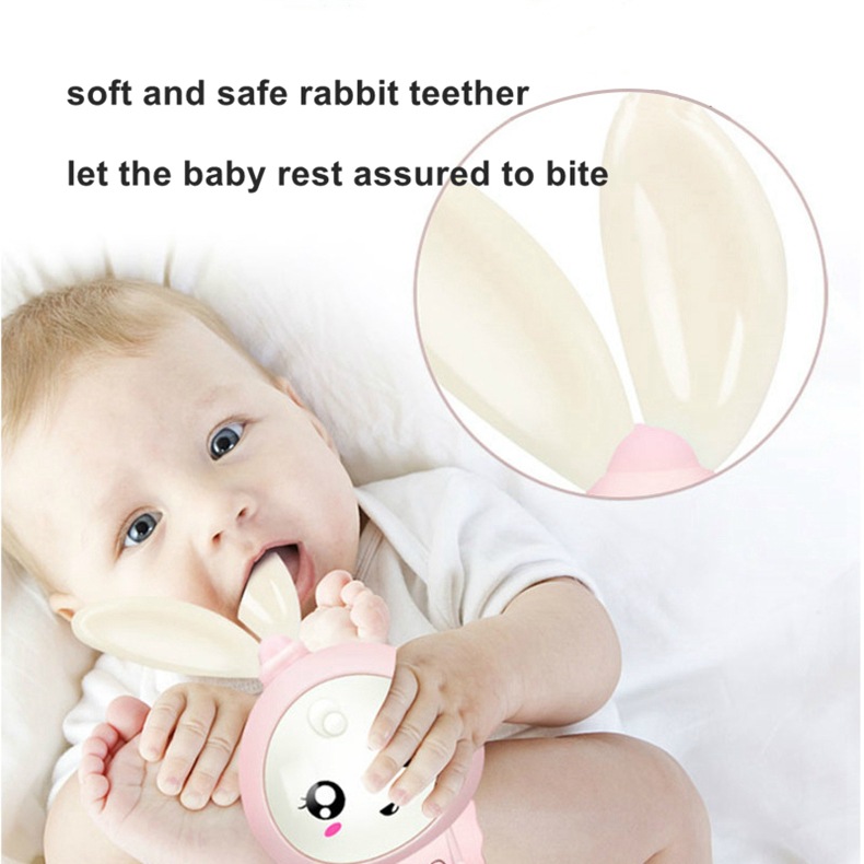 Cross-border handbell baby toys, light music rhythm sticks, hand-cranked bells, 0-1 year old baby teething rings, early education toys for infants Item Picture