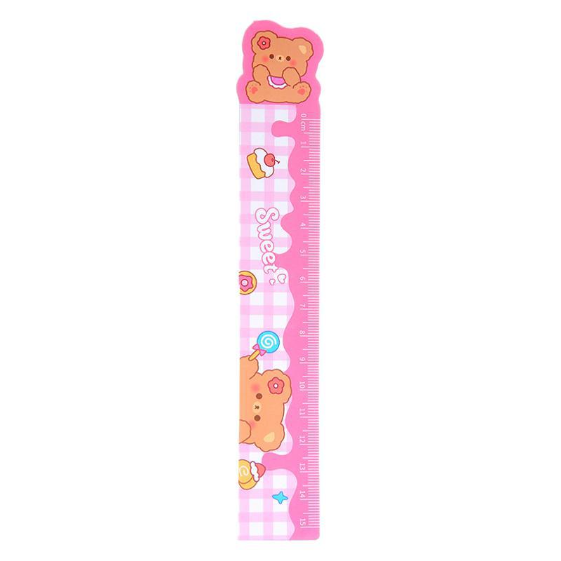 Creative cartoon magnetic flexible ruler for students 15cm Cute plastic animal straight ruler drawing flexible ruler stationery wholesale Item Picture