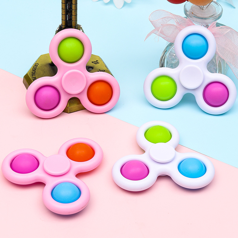 Finger Bubble Fun fidget Spinner Pressure Plate two-in-one pendant, stress-relieving hand feel pressing educational toy gift details Picture