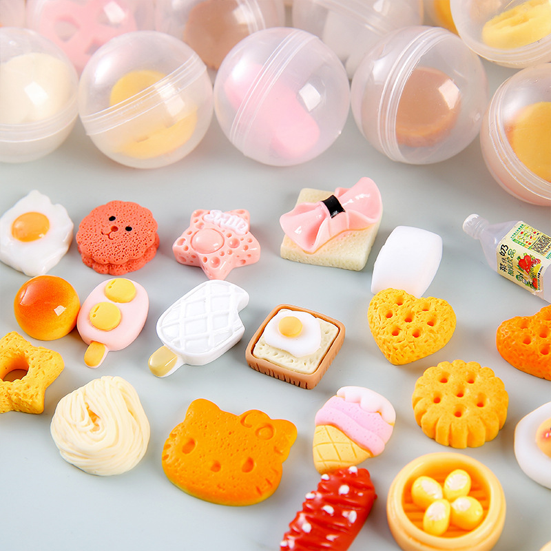 Mixed food and play gacha 1 yuan 2 yuan coin-operated gacha machine toy eggs mini transparent small gacha wholesale kindergarten gift details Picture