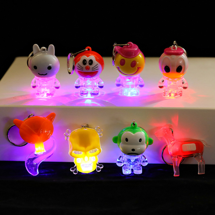 Illuminated small gifts, cartoon with led lights, illuminated keychains, bags, pendants, wechat business ground promotion small gifts and giveaways full figure