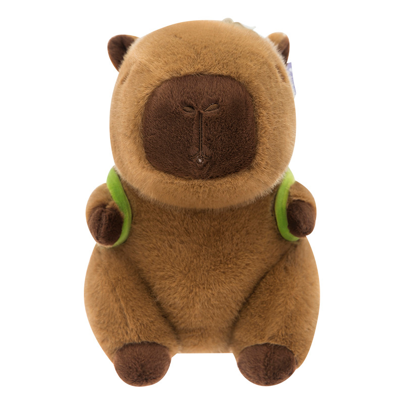 New cross-border seaside summer coconut tree backpack, Kapipala plush toy, swimming ring, capybara doll as a gift for girls Item Picture