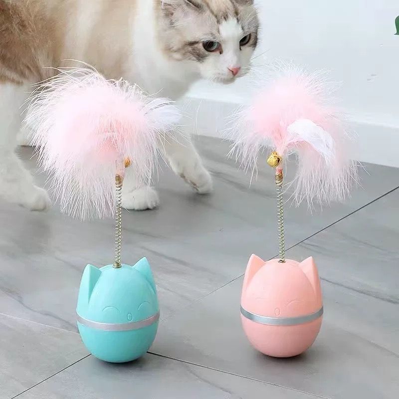 猫咪玩具逗猫棒羽毛铃铛不倒翁小猫自嗨解闷神器幼猫磨牙耐抓耐咬宠物用品