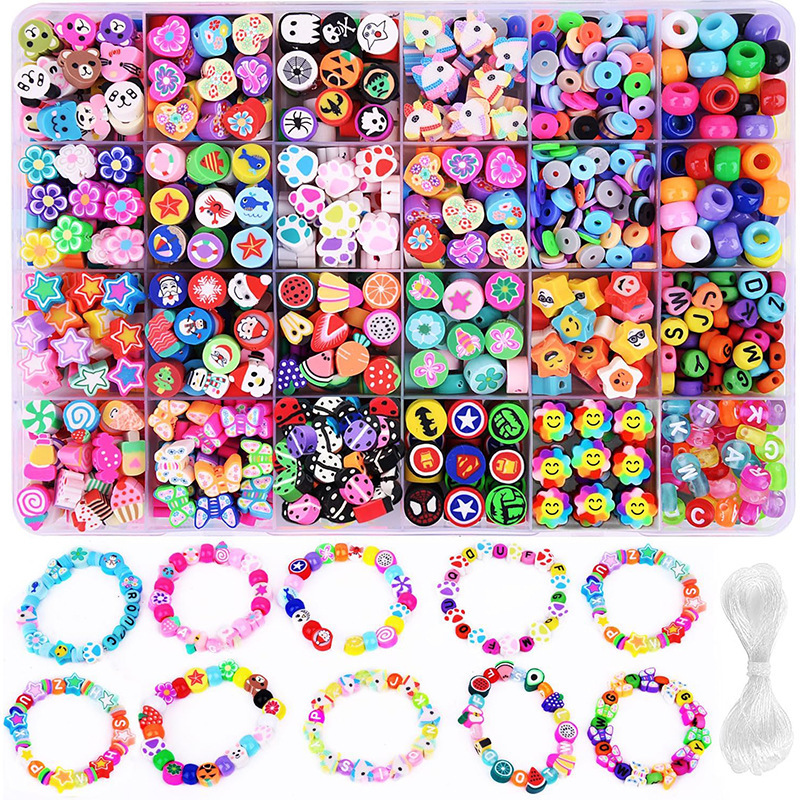 Amazon cross-border soft clay slicing DIY bracelet necklace beads children's handcrafted beading set manufacturer wholesale details Picture