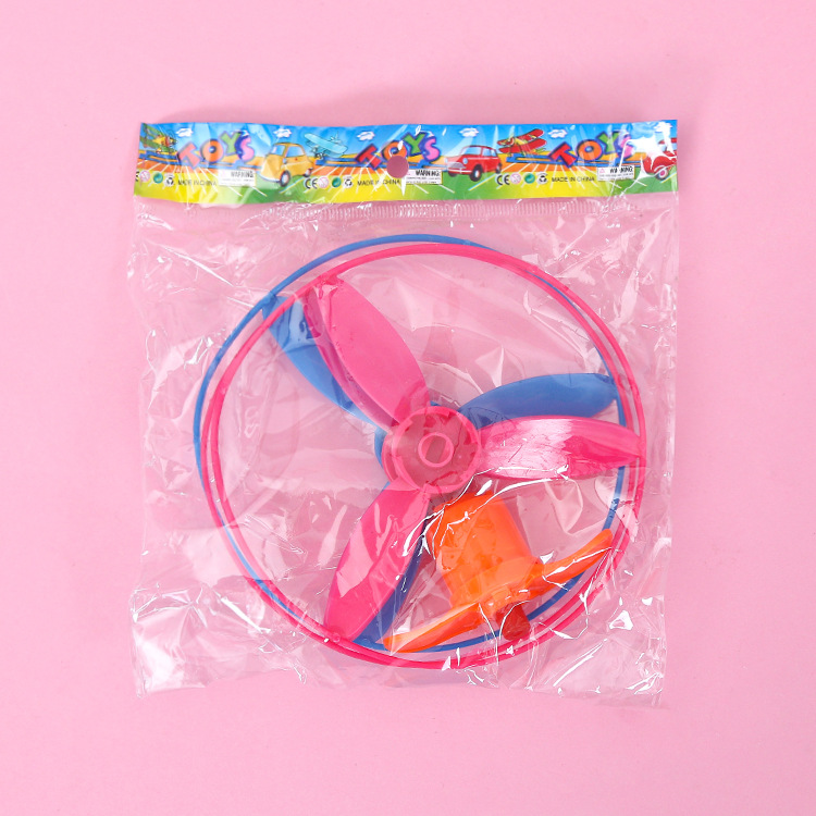 Launch the flying saucer children's toy, press and turn the plastic flying disc, the nostalgic outdoor flying celestial bamboo dragonfly, and twist it three times Specification drawing