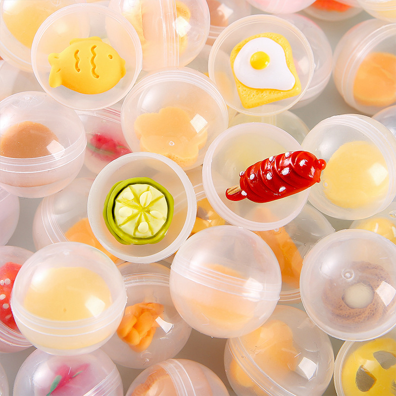 Mixed food and play gacha 1 yuan 2 yuan coin-operated gacha machine toy eggs mini transparent small gacha wholesale kindergarten gift Application Scenario