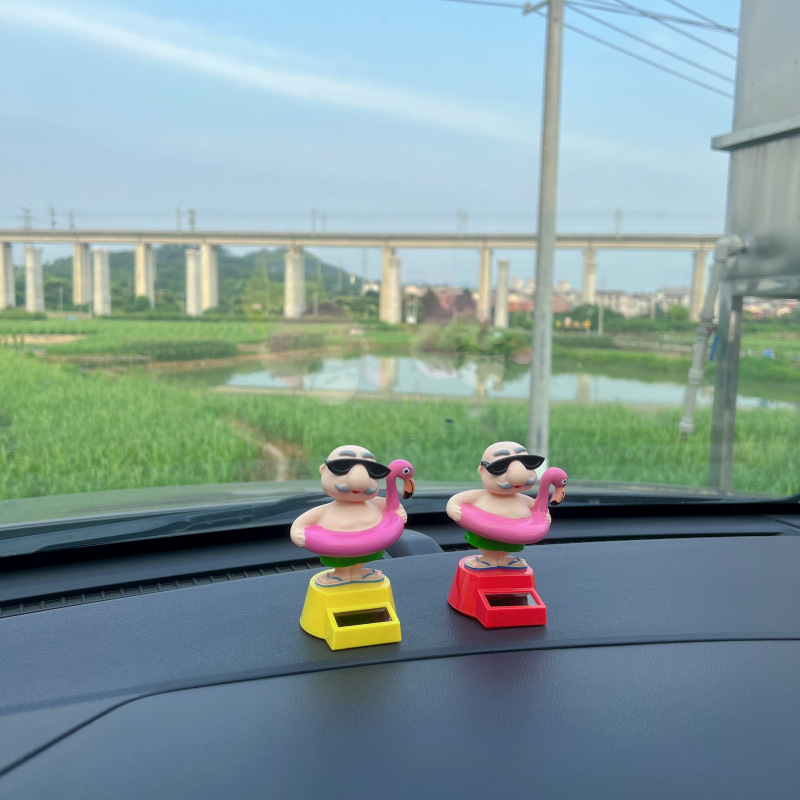创意能智能感应摇摆太阳花摇头乌龟车内装饰品汽车摆件车饰便宜