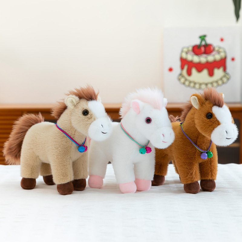This is a popular and cute site-style faux horse plush toy, a little pony doll, a living room decoration gift full figure