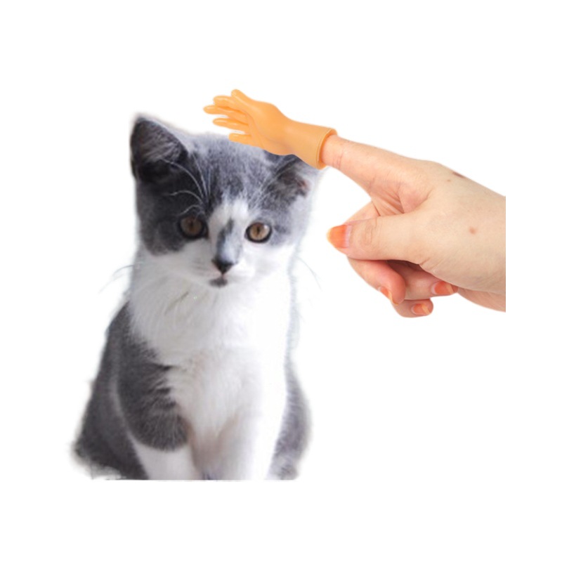 Wholesale of new creative and funny mini hand-held finger cots with the same style as Douyin for petting and playing with cats Item Picture