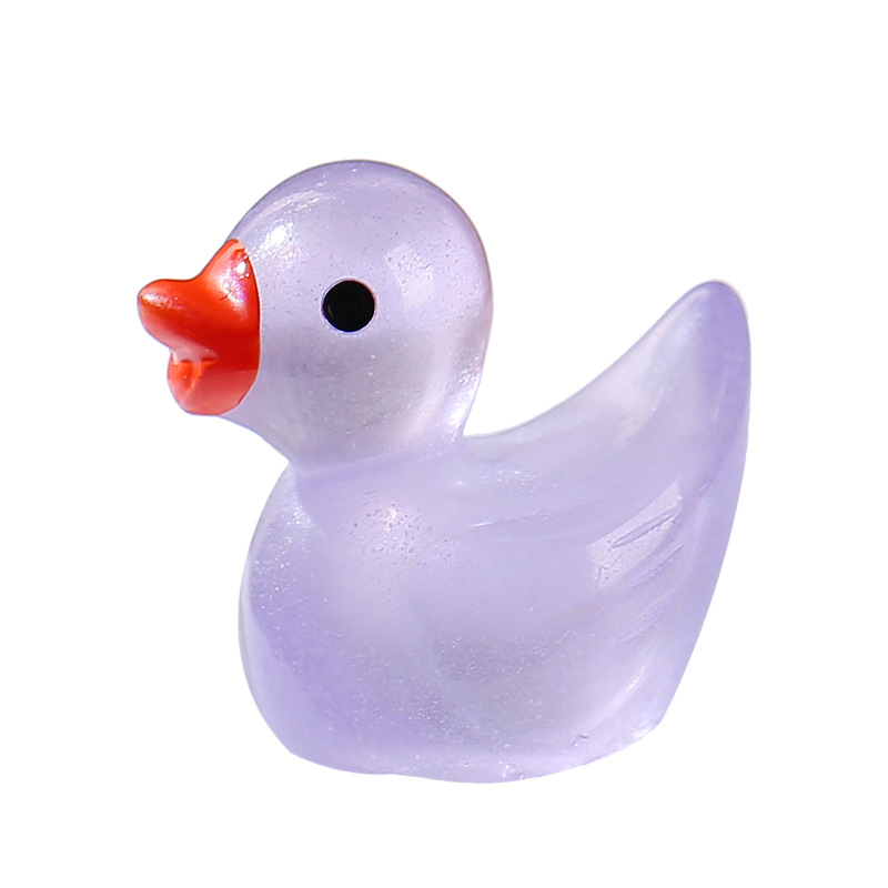 Mini glow-in-the-dark duck toy desktop car decoration miniature animal trinkets diy handmade resin Item Picture