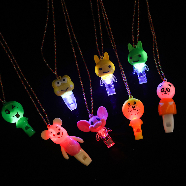 New illuminated whistles come with lanyards. Wechat business ground promotion scan code small gifts. Wholesale of children's illuminated toys and flashing pendants details Picture