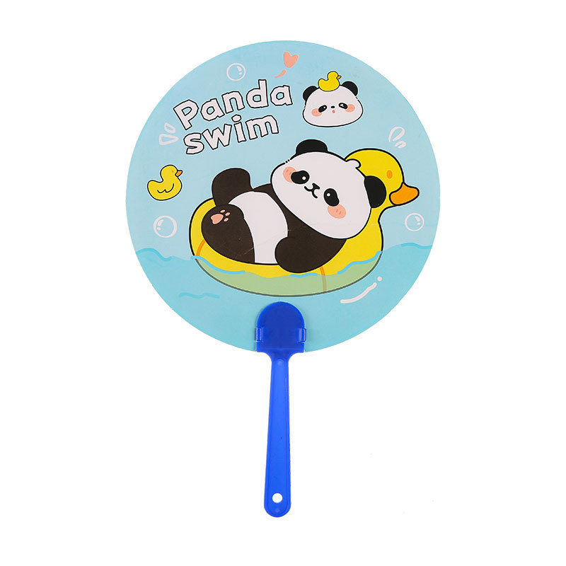 Cartoon panda handle handheld fan on Instagram, cute summer cool small round fan, portable and easy to carry around Item Picture