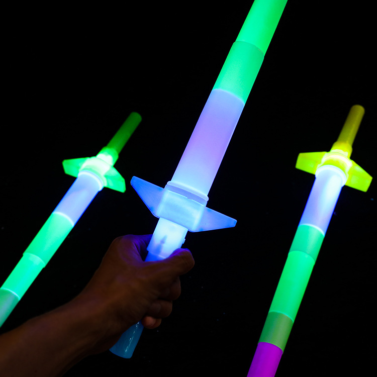 Large concert glow stick props, children's four-section glow sticks, telescopic sticks, flashing sticks, wholesale street toys Specification drawing