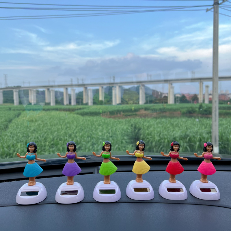 Little beauty solar ornaments, car accessories, special for grass dress girls, decorative gifts, Hawaii Item Picture