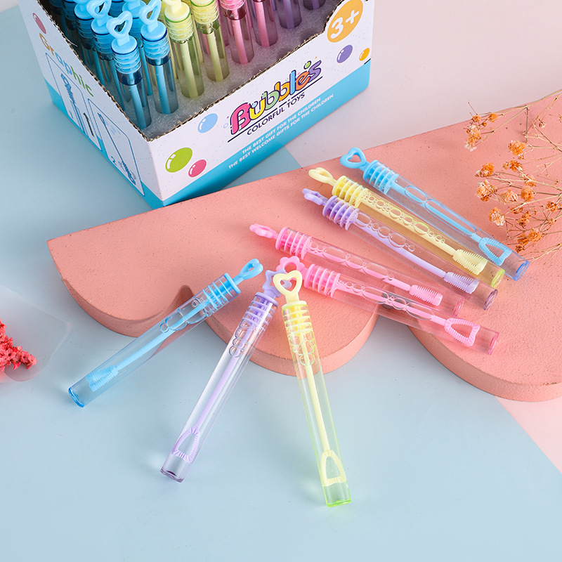Mini heart-shaped five-pointed star bubble sticks that can't break the bubble water, a variety of colorful children's toys, all come with bubble sticks Specification drawing