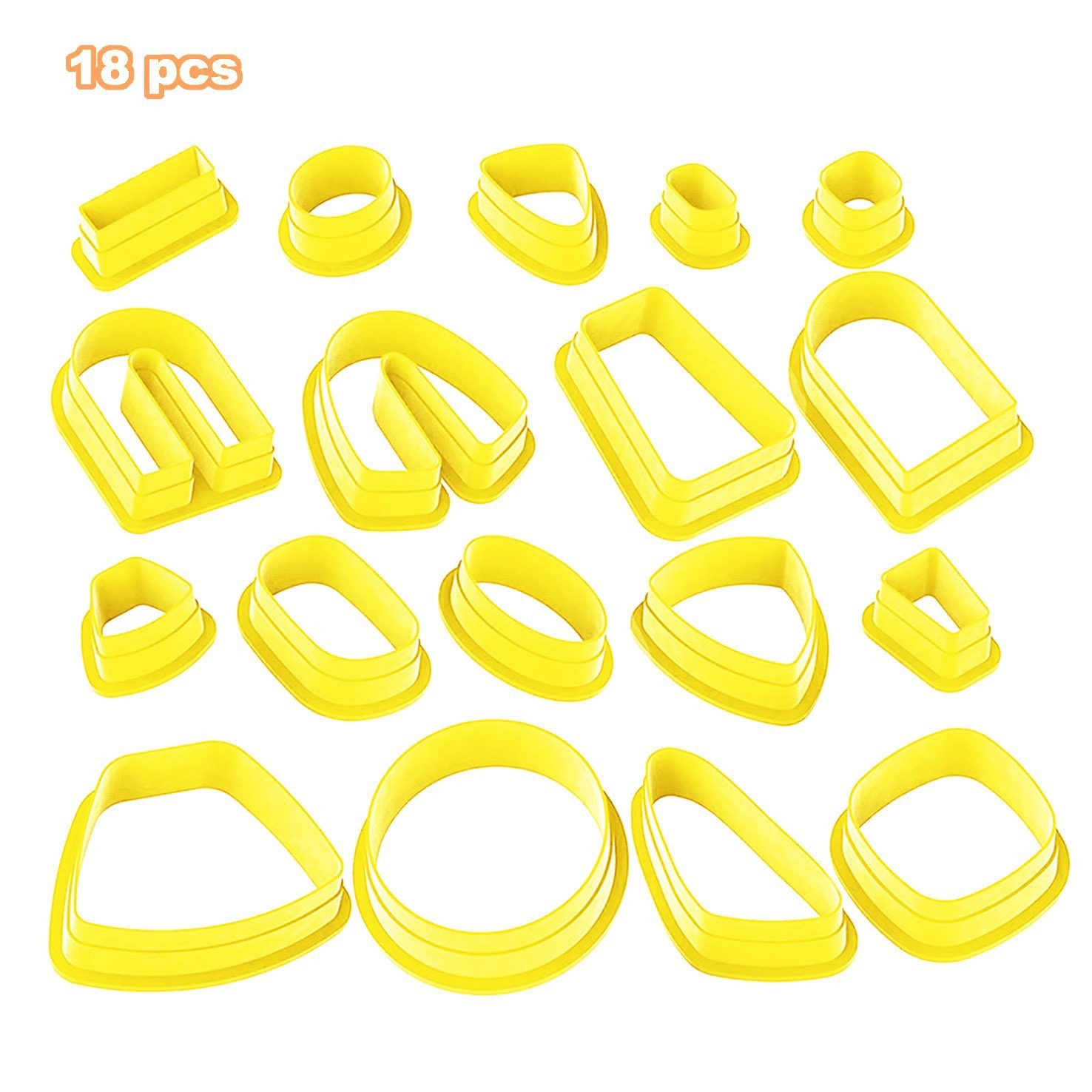 Cross-border best-selling 18-piece set of DIY soft clay molds, handcrafted clay cutters, and plastic clay earrings details Picture