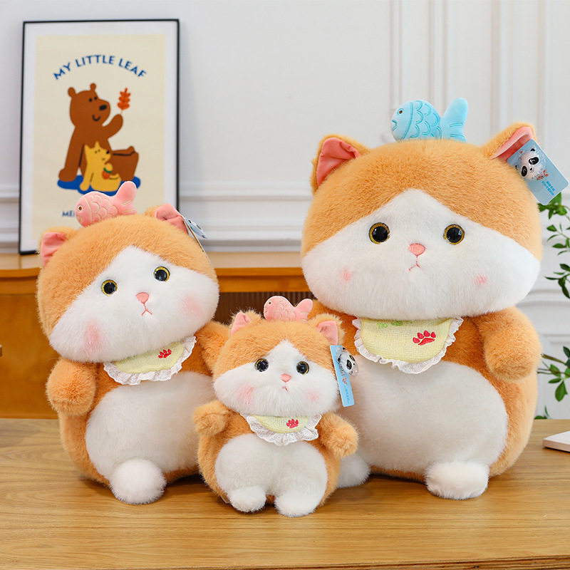Wholesale of new cute fish cat plush toys, children's simulation cloth dolls, birthday gifts full figure