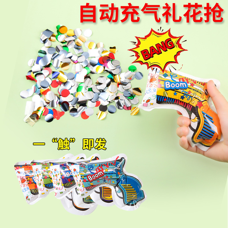 Wholesale of hand-held firework guns, Douyin, automatic inflatable firework guns, party props, firework tubes, atmosphere guns, and firecrackers full figure