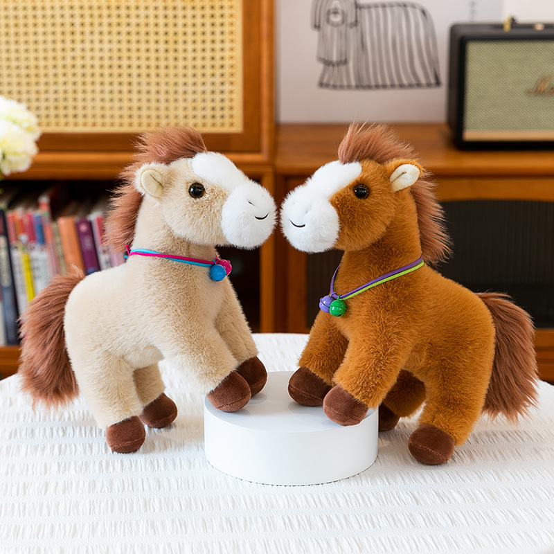 This is a popular and cute site-style faux horse plush toy, a little pony doll, a living room decoration gift Specification drawing