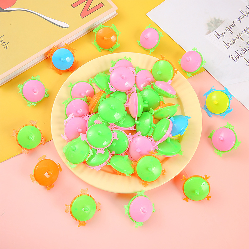 Colorful little gyroscope, nostalgic small toys, small ground spinning gyroscope, candy-colored children's toys wholesale details Picture