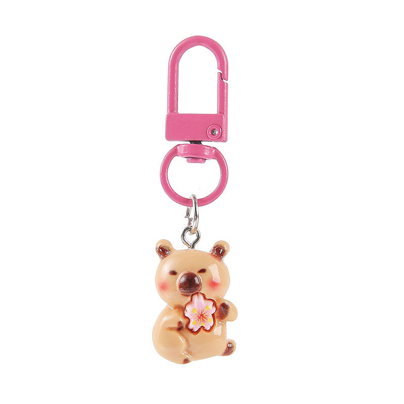 Capibara keychain, cartoon resin figurine, bag pendant, student small gift, cute capybara key chain Item Picture