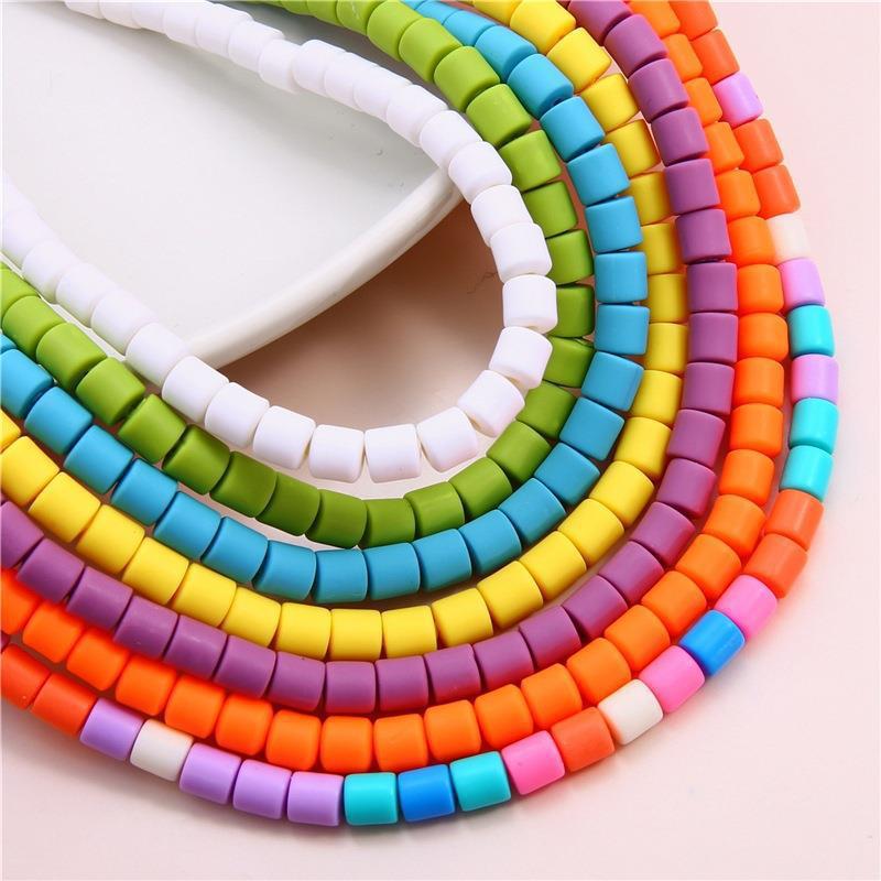 6MM colored soft clay loose beads cylindrical necklaces, bracelets, string beads, bucket beads, DIY jewelry accessories, spacer beads wholesale Specification drawing