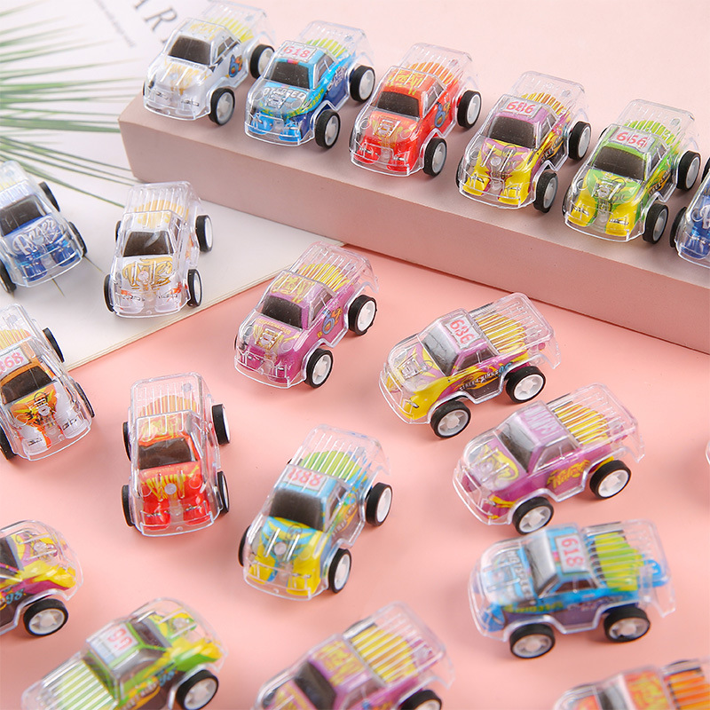 Double-layer graffiti recoil car, Camaron-colored car racing car, fun gacha toys for kindergarten children Specification drawing