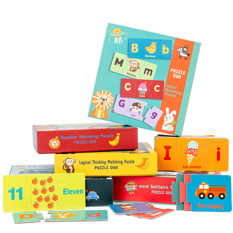 Children's early education: English letter matching, cognitive word spelling practice, simple matching, advanced paper board building Item Picture