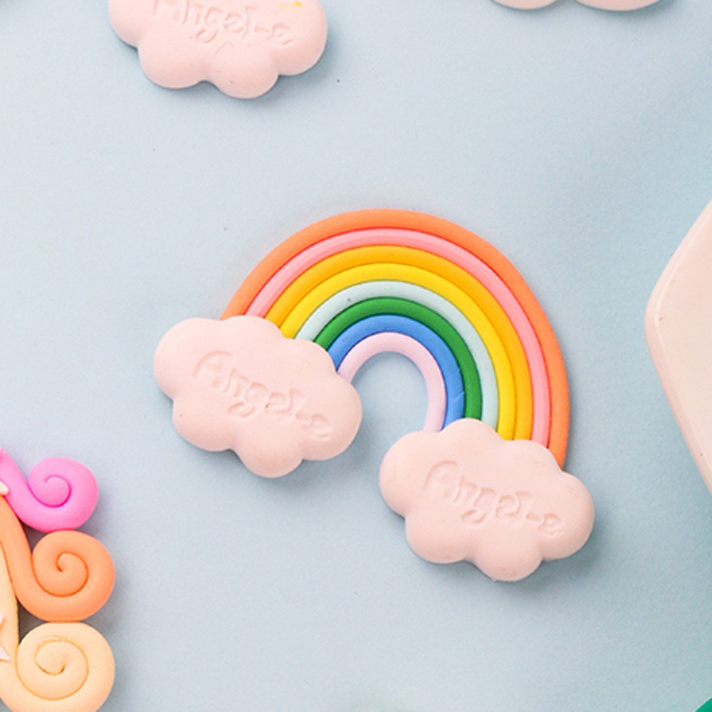 Cloud Rainbow soft clay cream glue phone case, diy resin jewelry accessories, hair clips, hair ornaments, hair tie materials Item Picture
