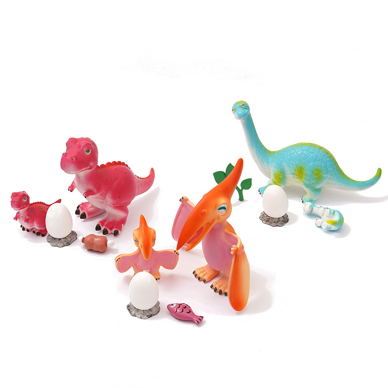 2021 New soft rubber dinosaur model toy, mother and child dragon, Amazon export children's toy simulation dinosaur Specification drawing