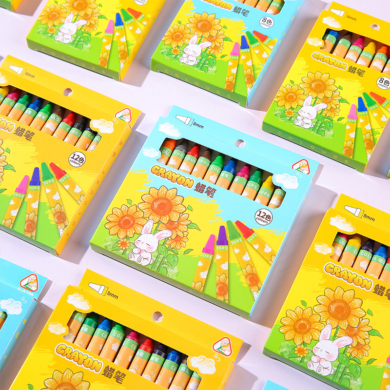 Children's oil pastel set: 12-color and 8-color drawing pens, colored pens, washable crayons for kindergarten and primary school students, and gift pens Application Scenario