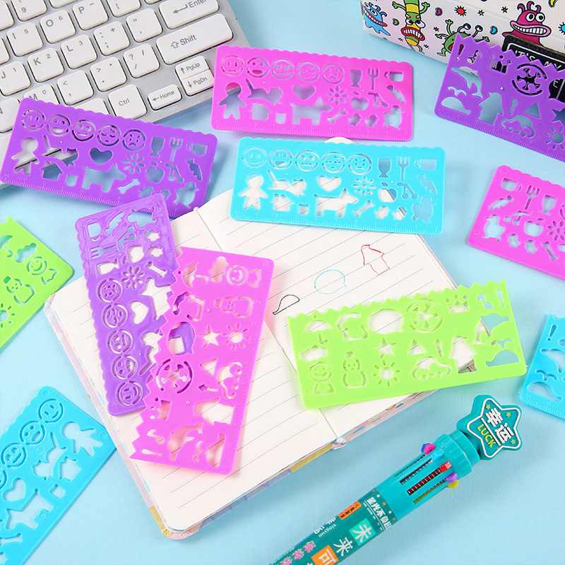 Children's educational multi-functional and versatile ruler, creative student stationery, cute drawing ruler, practice drawing set ruler Specification drawing
