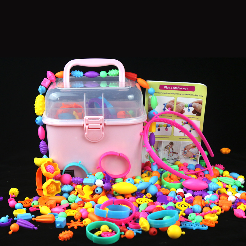 550 pieces of high-quality boxed toys, pop beaded, hand-strung plastic girl necklaces and bracelets from the source factory Specification drawing