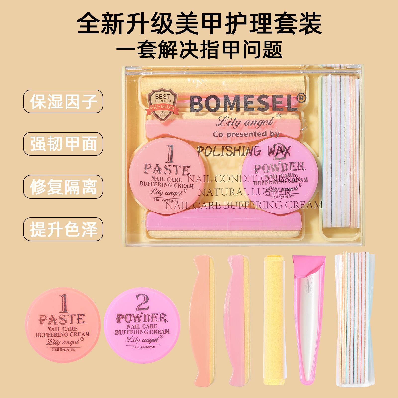 Amazon Nail Art Wonder Polishing Wax Tool Set for beginners and novices, specially designed for home use in nail care and opening a store Specification image