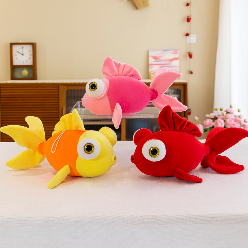 Genuine goldfish bubble, popular cute goldfish plush toys, children's figurines, throw pillows, dolls, wholesale at night market stalls full figure