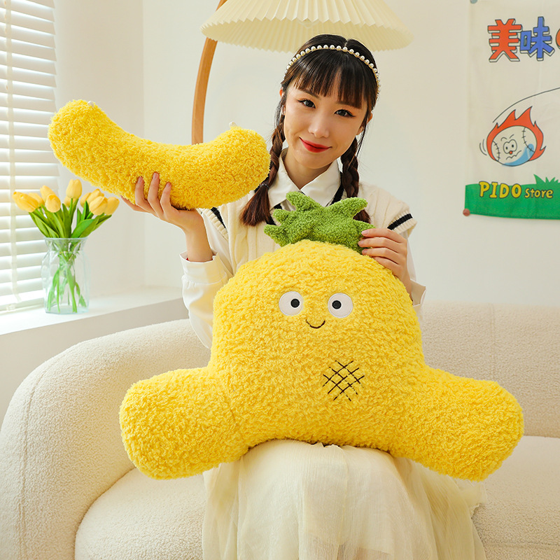 Creative new multi-functional lumbar support, plush toy, cartoon fruit-shaped nap pillow, a must-have for office lazy people Application Scenario