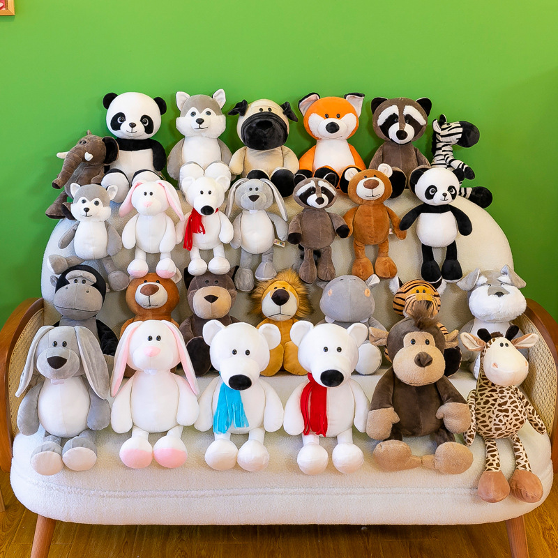 Factory direct sales of cross-border forest animal plush toys, jungle Three brothers throw pillows, cute rabbit dolls full figure