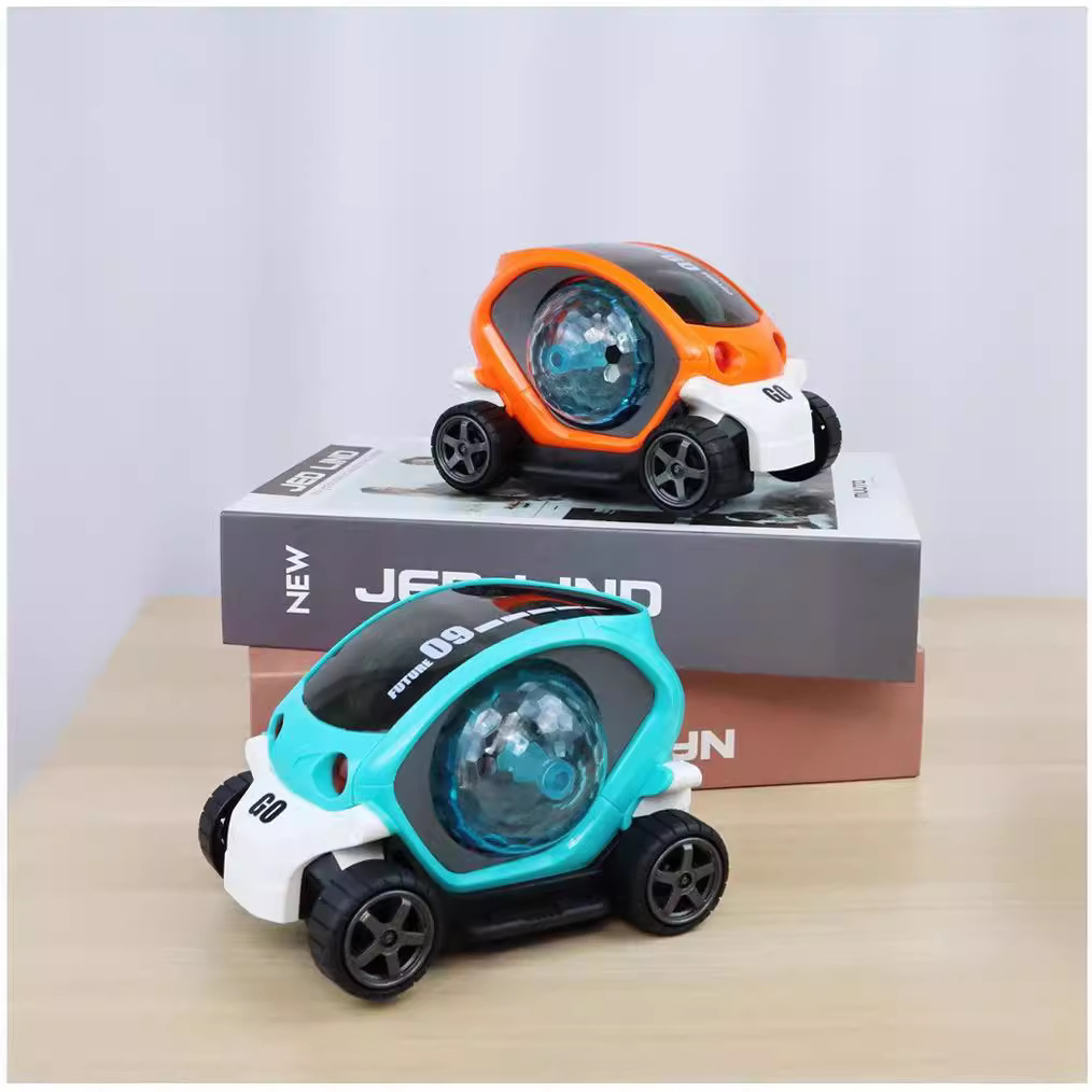 Douyin's popular children's swivel wheel 3D light music rotating car boy cool space car electric toy Application Scenario