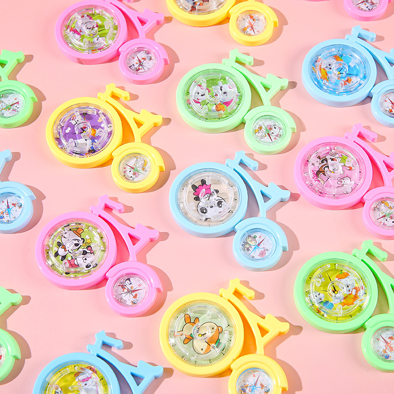 Cartoon puzzle maze, bicycle, leisure bicycle, small maze, night market, street stall toys, kindergarten small toy batch full figure