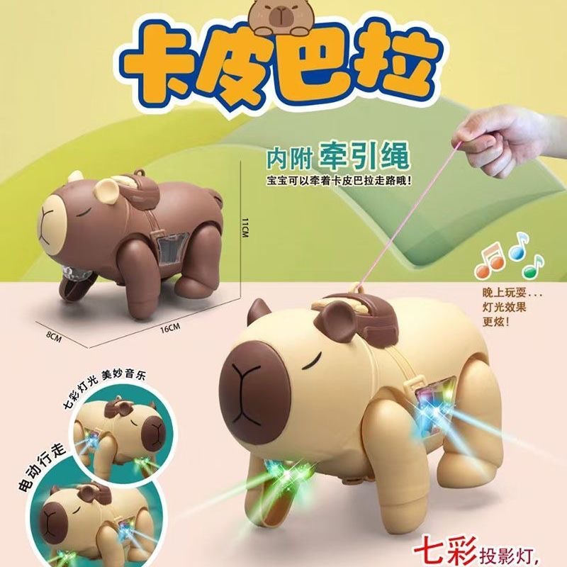 New Capibara electric music glowing walking stall toys for children with drawstring are available for wholesale at night markets Application Scenario