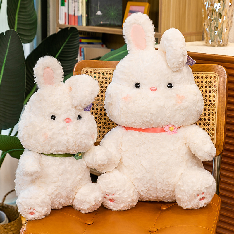 Cute little white rabbit plush toy, 8-inch premium claw machine doll, girl soothing doll, children's gift full figure