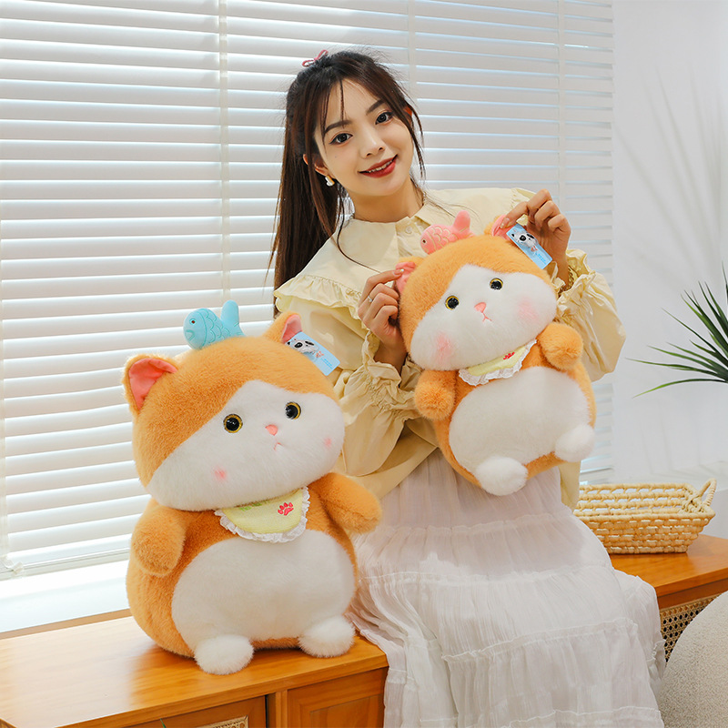 Wholesale of new cute fish cat plush toys, children's simulation cloth dolls, birthday gifts details Picture
